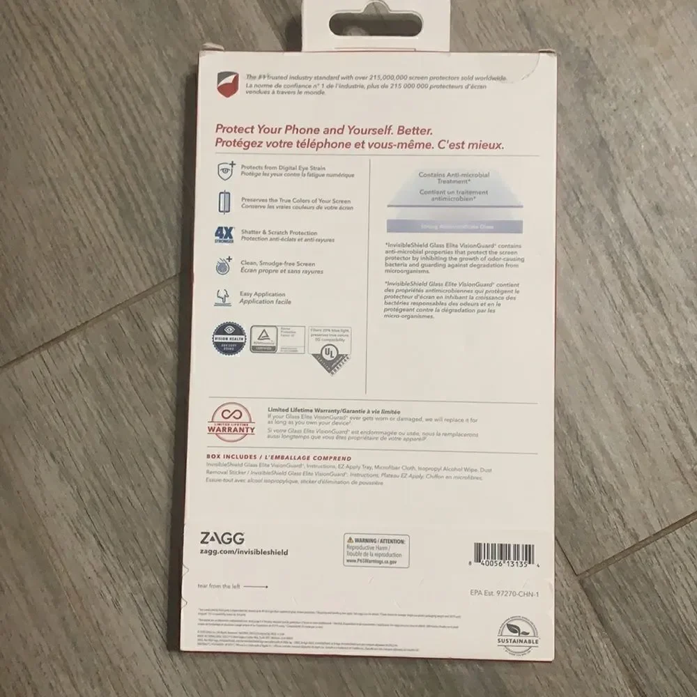 Zagg Invisible Shield glass protector. New